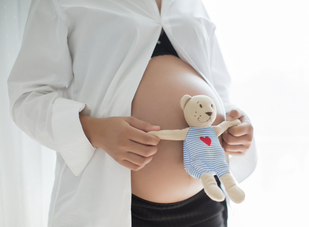 אישה בהריון ודובי